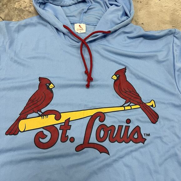 St. Louis Cardinals Logo Hoodie Shane Co. Practice S/S Pullover XL Blue/Red MLB - Picture 4 of 5